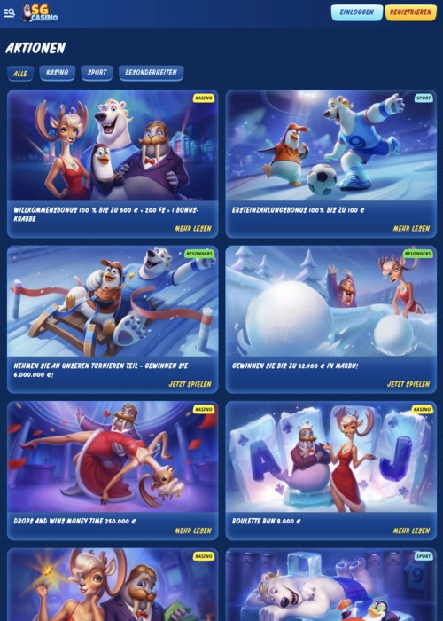 Offerte bonus esclusive vetrina SG Casino